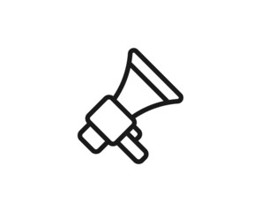 Megaphone icon concept. Modern outline high quality illustration for banners, flyers and web sites. Editable stroke in trendy flat style. Line icon of megaphone