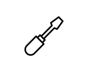Screwdriver icon concept. Modern outline high quality illustration for banners, flyers and web sites. Editable stroke in trendy flat style. Line icon of repir