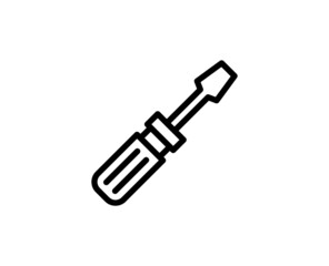 Screwdriver icon concept. Modern outline high quality illustration for banners, flyers and web sites. Editable stroke in trendy flat style. Line icon of repir