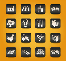 agricultural icon set