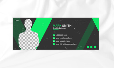 Modern creative email signature design or email footer design template.