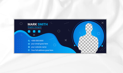 Modern creative email signature design or email footer design template.