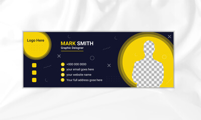 Modern creative email signature design or email footer design template.