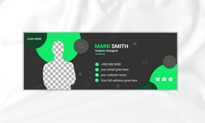 Modern creative email signature design or email footer design template.
