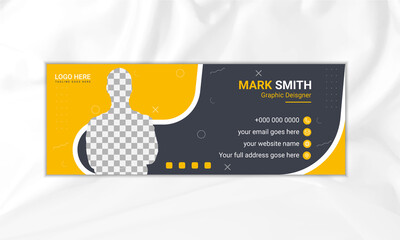 Modern creative email signature design or email footer design template.