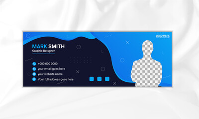 Modern creative email signature design or email footer design template.
