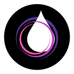 Water drop logo vector illustration design in circle