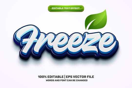 nature fresh freeze fruits 3D logo mock up template Editable text Effect Style