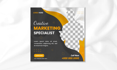 Business promotional  social media post banner template | Creative marketing Instagram post design | Square banner design