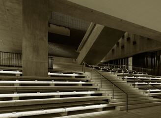 Interior view of staircase and entrance of modern architecture