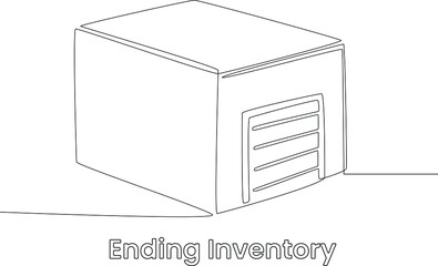 Before being marketed, all the goods that you want to sell, go directly to the warehouse so that they are sorted before being sold. Simple continuous line drawing illustration of trading company.