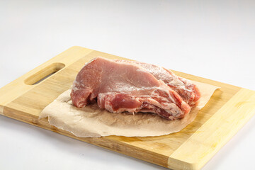 Raw pork steak for cooking