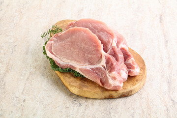 Raw pork loin for coocking