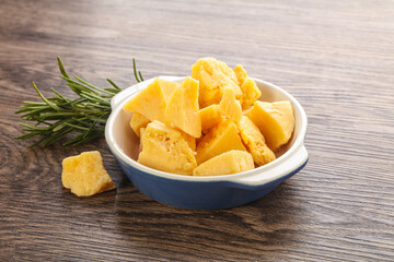 Pieces of delicous parmesan cheese