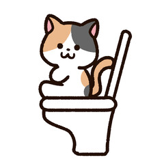 トイレに座る猫のキャラクター