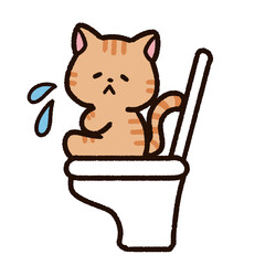 トイレに座る猫のキャラクター