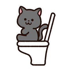 トイレに座る猫のキャラクター