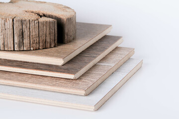 Laminate. Laminate boards and wood. Natural wood and laminate flooring.