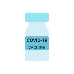 Vial with one bottle of Covid-19 Coronavirus Vaccine. Isolated vector drawing on white background