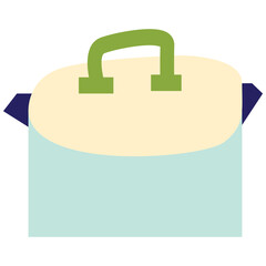 Cooking pot vector illustration in flat color design