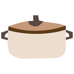 Cooking pot vector illustration in flat color design