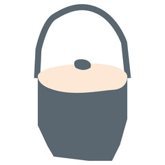 Cooking pot vector illustration in flat color design