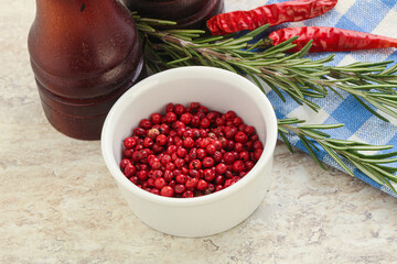 Red pepper corn seeds aroma