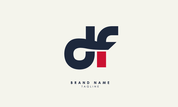Alphabet letters Initials Monogram logo DF, FD, D and F