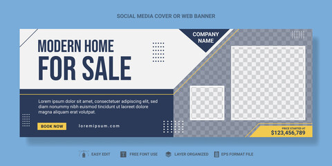 Real estate house property social media cover banner
