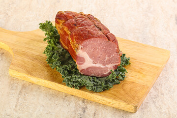 Delicous pork cured meat isolated