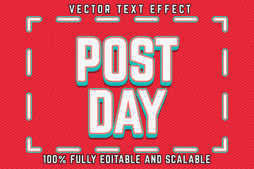 Editable text effect post day with new modern style
