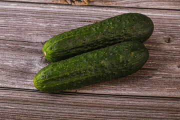 Ripe organic natural green cucumber
