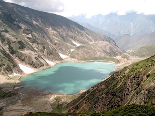 Fototapeta na wymiar Beautiful Natural Saiful Malook Lake In Naran Valley KP Pakistan
