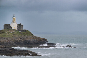 Fototapeta na wymiar lighthouse on the coast of Wales