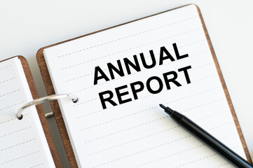 Notepad with text Annual Report, Business concept