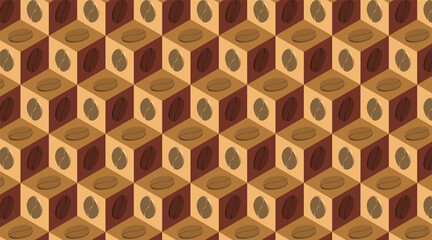 coffee beans background 3D geometric illustration abstract decoration 