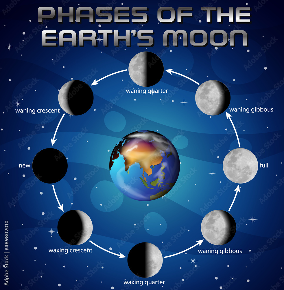 Canvas Prints Phases of the moon for science education