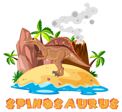 Spinosaurus standing on the island