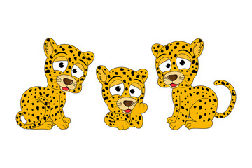 cute jaguar animal cartoon illustration