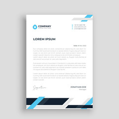 letterhead template vector, minimalist style, printing design, business template, flyer layout, Blue concept background