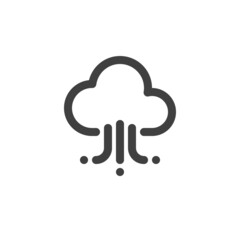 Cloud computing line icon