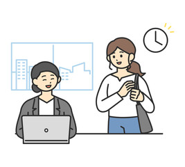 短時間勤務制度のイメージイラスト素材