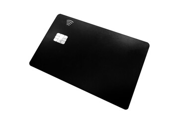 Black credit card with chip and NFC