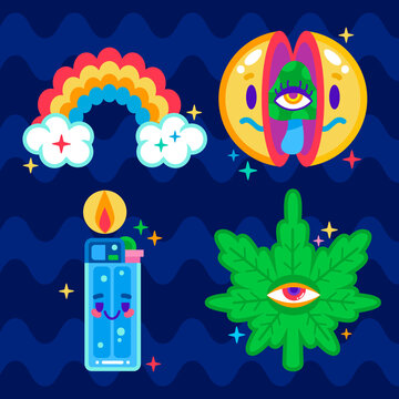 Flashy Weed Stickers