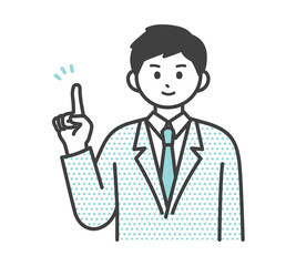 男性社員がひらめくイラスト素材