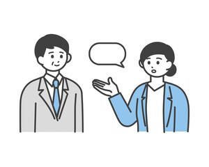 退職の相談をするビジネスパーソンのイラスト素材