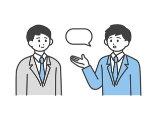 退職の相談をするビジネスパーソンのイラスト素材
