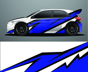 Rally car decal graphic wrap vector, abstract background