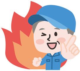 やる気に燃えるシニア男性作業員 