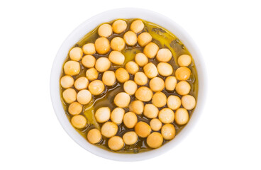 chicken broth with croutons isolated